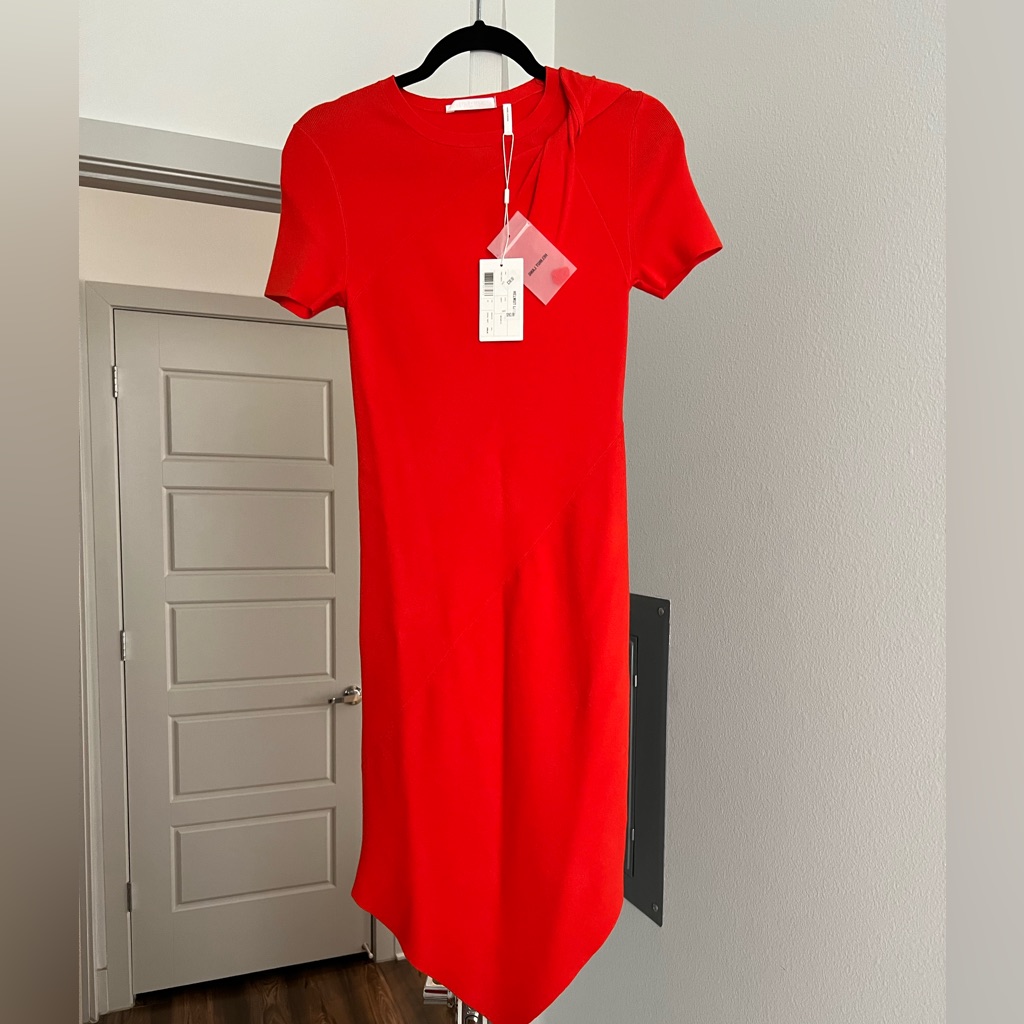 Helmut Lang Asymmetrical Midi Dress